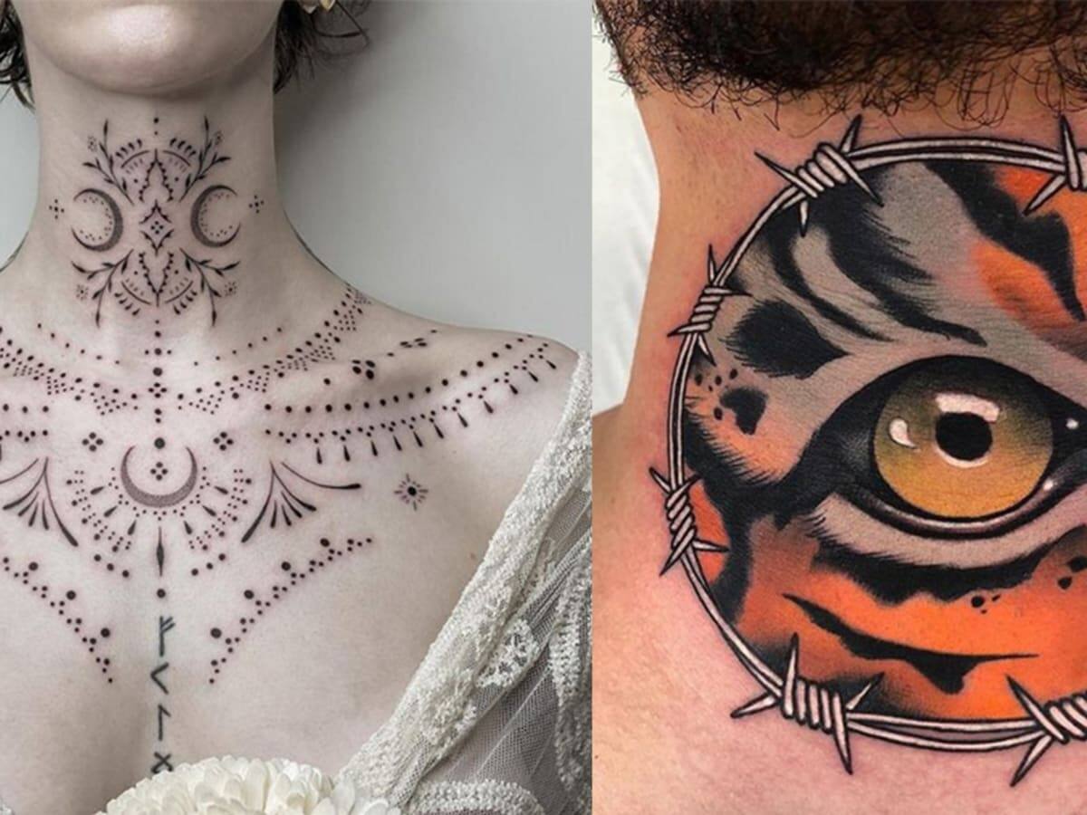 12 Beautiful Butterfly Neck Tattoos – neartattoos